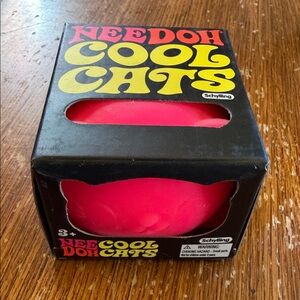 Needoh Cool Cats Squeezable Cat Toy — Vibrant Pink